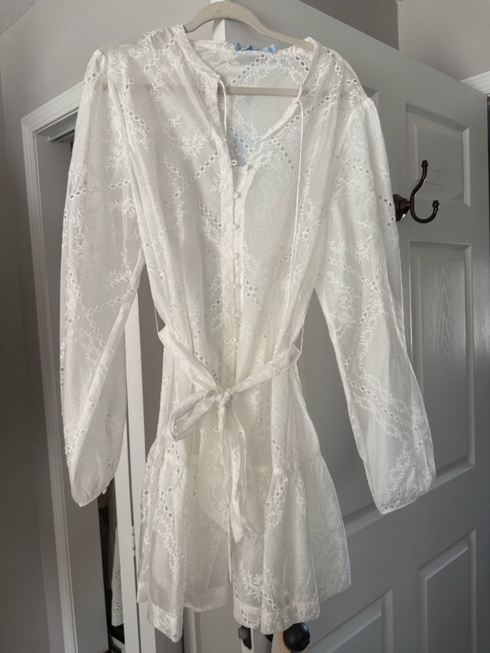 Hill House Yara Mini Dress White Patchwork Brand New with tags.